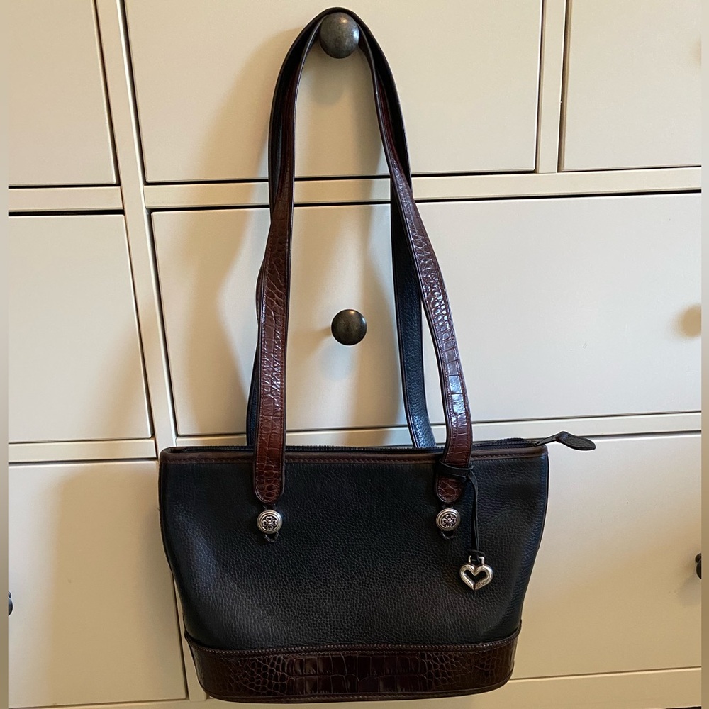 Early 2000s Brighton Black and Brown Shoulder Bag